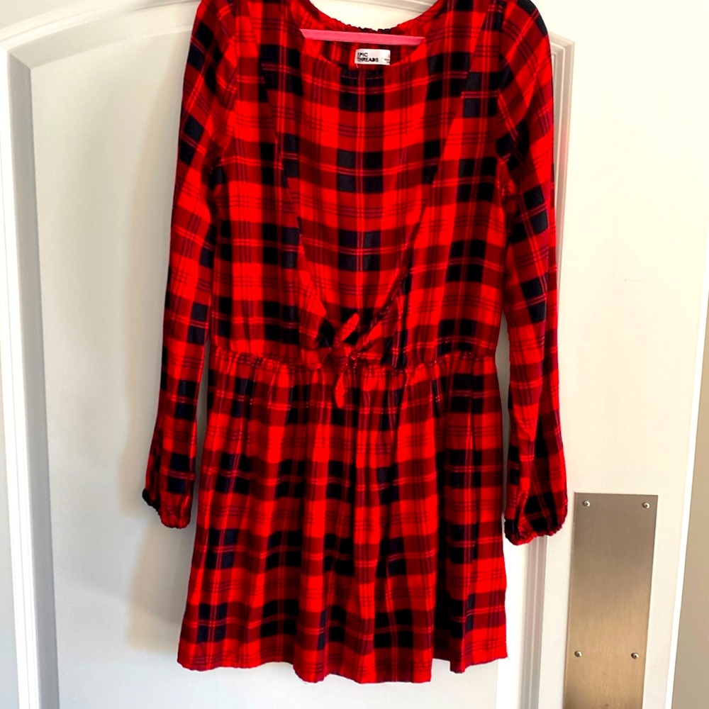 Girls red and black Plaid dress